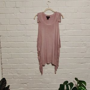 Fringe Sleeveless Muscle Tee Tank